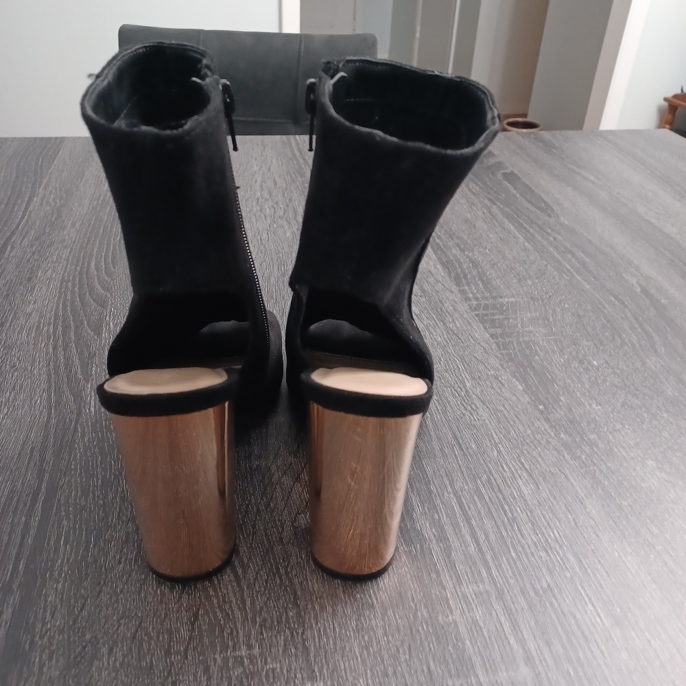 Black/RoseGold - Open Toe/ Open Heel W Sz 9 - Picture 4 of 5